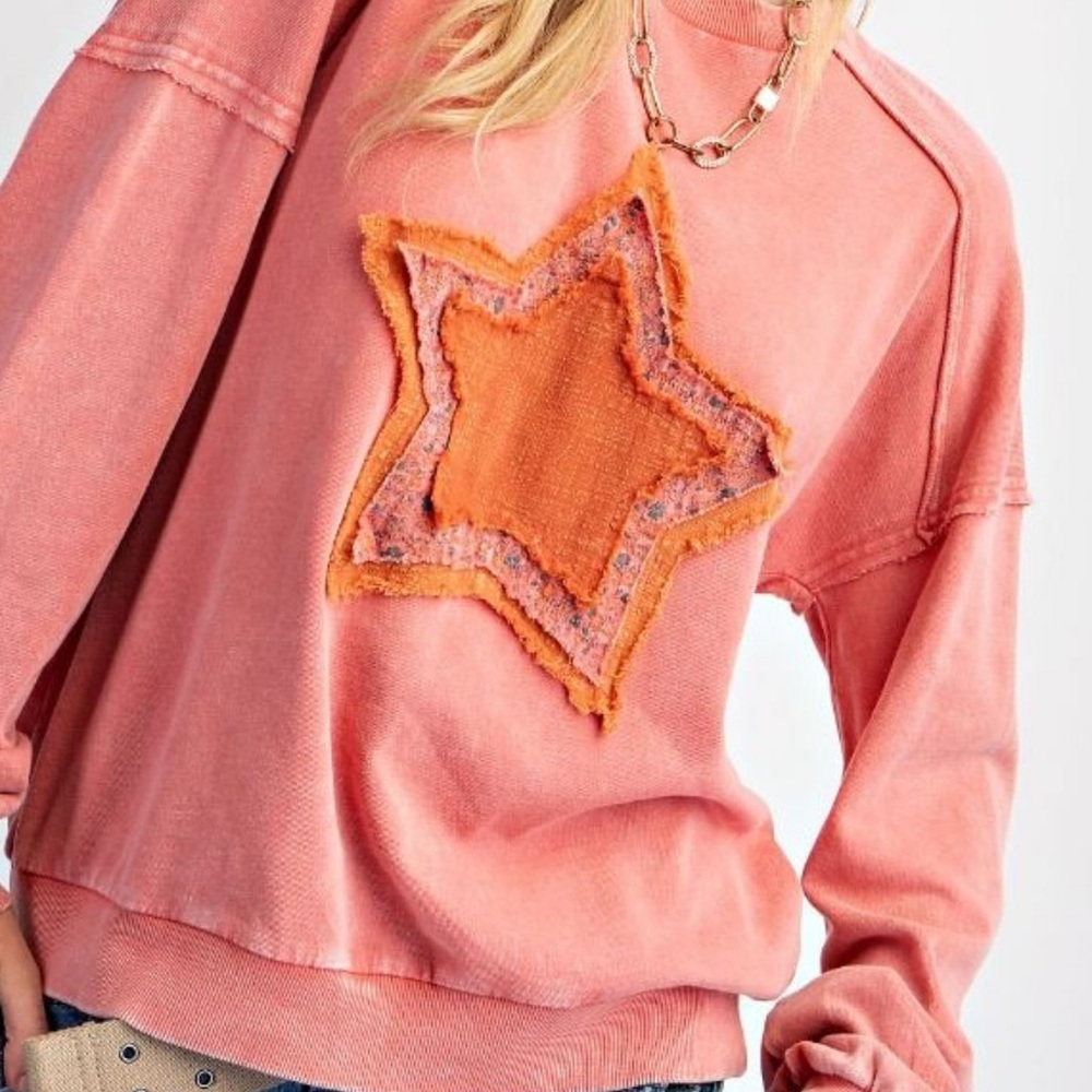 Easel Pink Star Sweatshirt - Picture 3 of 5